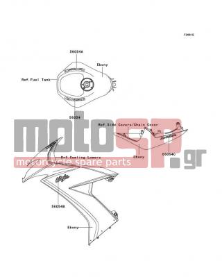 KAWASAKI - NINJA® ZX™-10R 2009 - Body Parts - Decals(Ebony)(E9F) - 56054-0280 - MARK,SEAT COVER,NINJA