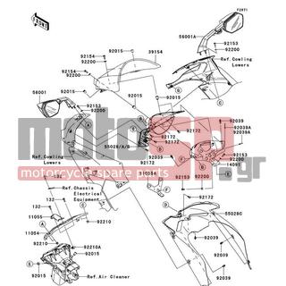 KAWASAKI - NINJA® ZX™-10R 2009 - Body Parts - Cowling - 55028-0264-839 - COWLING,FR,S.BLACK