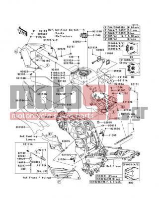 KAWASAKI - NINJA® ZX™-14 2009 -  - Fuel Tank - 39156-0173 - PAD,FUEL TANK,LH