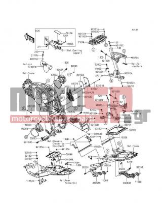 KAWASAKI - CONCOURS®14 ABS 2016 -  - Frame Fittings - 35063-0357-458 - STAY,FR,LH,P.SILVER