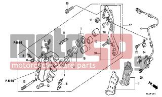 HONDA - CBR250R (ED) ABS   2011 - Brakes - FRONT BRAKE CALIPER(CBR25 0RA) - 45107-MAJ-G41 - PISTON A, 22X27