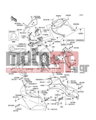 KAWASAKI - VERSYS® (EUROPEAN) 2009 - Body Parts - Cowling - 55028-0160-25X - COWLING,UPP,RH,M.M.GRAY