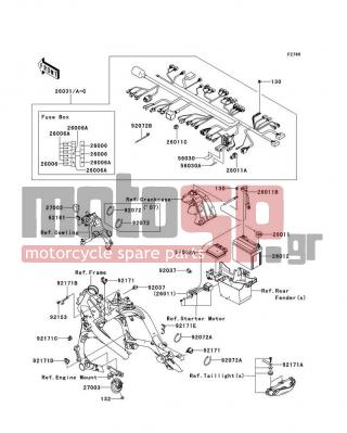 KAWASAKI - VERSYS™ 2009 -  - Chassis Electrical Equipment - 92037-1827 - CLAMP,HOSE