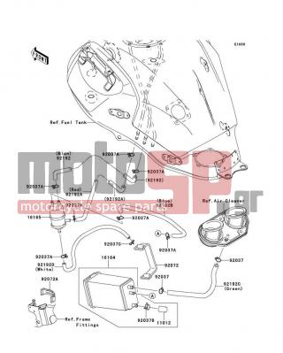 KAWASAKI - VERSYS™ 2009 - Body Parts - Fuel Evaporative System(A9F)(CA) - 92037-1512 - CLAMP,CANISTER