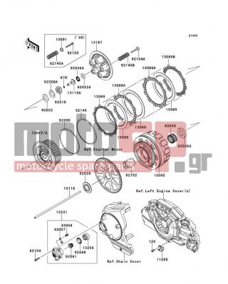 KAWASAKI - VULCAN 1700 VOYAGER ABS 2009 - Engine/Transmission - Clutch - 13088-1146 - PLATE-FRICTION