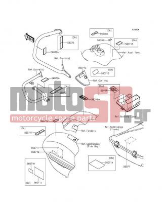 KAWASAKI - VULCAN® 1700 VOYAGER® ABS 2016 - Body Parts - Labels(BGF) - 56053-1149 - LABEL-SPECIFICATION,TIRE&LOAD