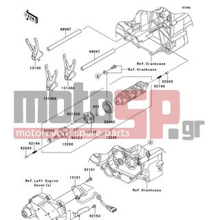 KAWASAKI - VULCAN 1700 VOYAGER ABS 2009 - Κινητήρας/Κιβώτιο Ταχυτήτων - Gear Change Drum/Shift Fork(s) - 49047-0002 - ROD-SHIFT