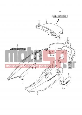 SUZUKI - AN650A (E2) ABS Burgman 2009 - Body Parts - SIDE COVER (AN650AK6/K7) - 47111-10G20-YHL - COVER, SIDE RH (RED)