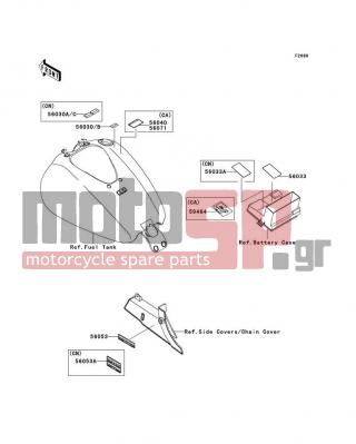 KAWASAKI - VULCAN® 1700 CLASSIC LT 2009 - Body Parts - Labels - 56053-0379 - LABEL-SPECIFICATION,TIRE&LOAD
