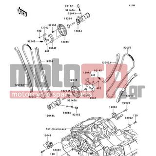 KAWASAKI - VULCAN® 1700 NOMAD™ 2009 - Engine/Transmission - Camshaft(s)/Tensioner - 12053-0120 - GUIDE-CHAIN,FIXED SIDE