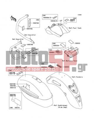 KAWASAKI - VULCAN® 1700 NOMAD™ 2009 - Body Parts - Labels - 59464-1635 - LABEL-CERTIFICATION,EVAPO ROUT
