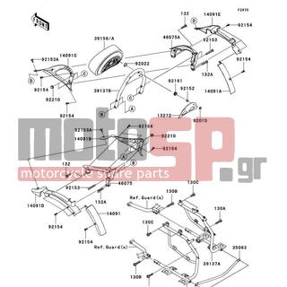 KAWASAKI - VULCAN® 1700 NOMAD™ 2009 - Body Parts - Saddlebags(Side Bag Bracket) - 14091-0964 - COVER,GRIP,OUTER,LH