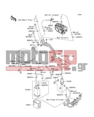 KAWASAKI - VULCAN® 2000 2009 - Body Parts - Fuel Evaporative System(CA) - 92037-1712 - CLAMP