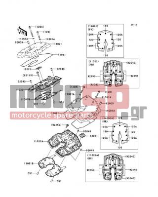 KAWASAKI - VULCAN® 2000 CLASSIC 2009 - Engine/Transmission - Cylinder Head Cover - 12021-1102 - VALVE-ASSY-REED
