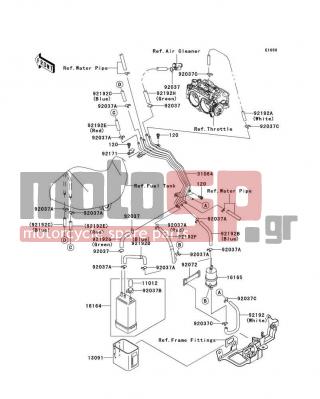 KAWASAKI - VULCAN® 2000 CLASSIC LT 2009 - Body Parts - Fuel Evaporative System(CA) - 92037-1512 - CLAMP,CANISTER