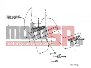 HONDA - XL600V (IT) TransAlp 1990 - Body Parts - STRIPE / MARK (XL600VK/VL) - 87134-MS6-620ZC - STRIPE, R. SIDE COWL (1)(###) *TYPE3*