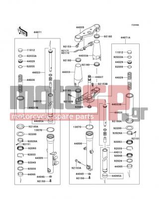 KAWASAKI - VULCAN® 900 CLASSIC 2009 -  - Front Fork(JKAVN2B1 7A015509-) - 44045-051 - GASKET,FORK CYLINDER BOLT