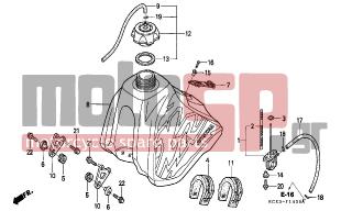 HONDA - XR250R (ED) 2001 - Body Parts - FUEL TANK - 93500-060160A - SCREW, PAN, 6X16