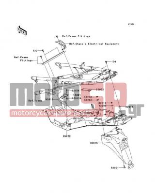 KAWASAKI - CONCOURS 14 ABS 2008 - Body Parts - Rear Fender(s) - 14091-0813 - COVER,REGULATOR HARNESS