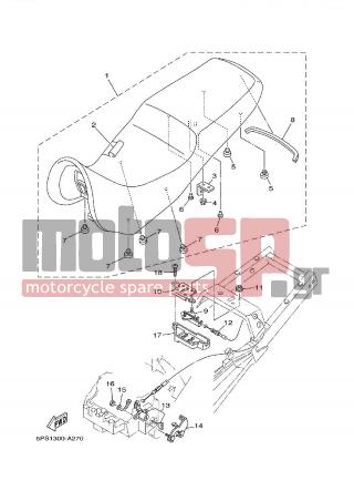YAMAHA - TDM 900 (GRC) 2002 - Body Parts - SEAT - 5JJ-2475X-01-00 - Cover,2