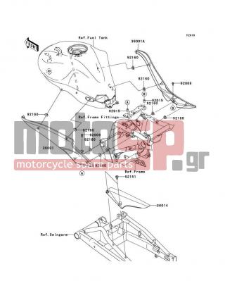 KAWASAKI - ER-6N (EUROPEAN) 2008 - Body Parts - Side Covers/Chain Cover - 92015-1757 - NUT,WELL,5MM