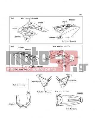 KAWASAKI - KX™450F 2008 - Body Parts - Decals - 56068-0200 - PATTERN,SHROUD,LWR,LH