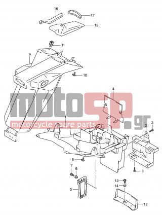 SUZUKI - SV650 (E2) 2003 - Body Parts - REAR FENDER (MODEL K4/K5/K6/K7) - 63251-16GA0-000 - COVER, REAR FENDER UPPER