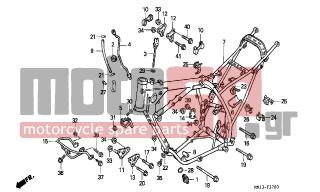 HONDA - XR600R (ED) 1997 - Frame - FRAME BODY - 90311-MN1-670 - CLAMP, TUBE (D12.5)