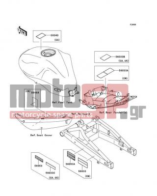 KAWASAKI - NINJA® 650R 2008 - Body Parts - Labels - 56053-0149 - LABEL-SPECIFICATION,TIRE&LOAD