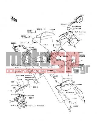KAWASAKI - NINJA® ZX™-10R 2008 - Body Parts - Cowling - 56001-0103 - MIRROR-ASSY,RH
