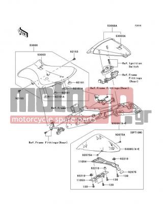 KAWASAKI - NINJA® ZX™-6R 2008 - Body Parts - Seat - 53065-0010-777 - COVER SEAT,L.GREEN