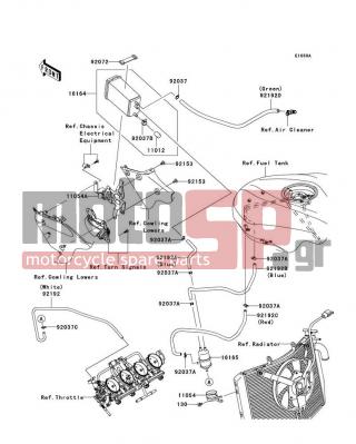 KAWASAKI - NINJA® ZX™-6R (EUROPEAN) 2008 - Body Parts - Fuel Evaporative System(P8F/P8FA)(CA) - 92037-147 - CLAMP,TUBE