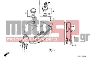 HONDA - Z50J (FI) 1993 - Body Parts - FUEL TANK - 93404-0602507 - BOLT-WASHER, 6X25