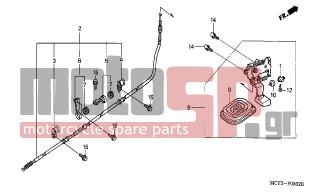 HONDA - FJS600A (ED) ABS Silver Wing 2003 - Brakes - PARKING BRAKE - 43455-MCT-000 - CLAMPER, RR. BRAKE CABLE