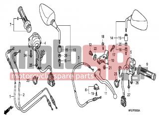 HONDA - CB600FA (ED)  2008 - Frame - HANDLE LEVER / SWITCH / CABLE - 88130-MFG-D00 - COVER, LOCK NUT