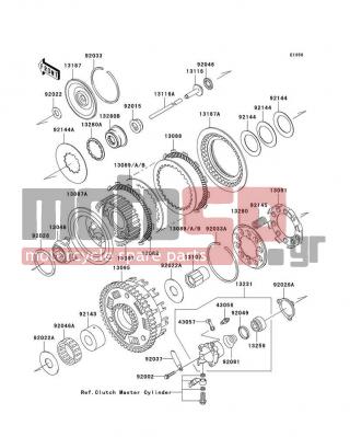 KAWASAKI - VULCAN® 1600 NOMAD™ 2008 - Κινητήρας/Κιβώτιο Ταχυτήτων - Clutch - 92046-1052 - BEARING-NEEDLE,AXK1102