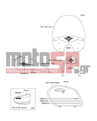 KAWASAKI - VULCAN® 1600 NOMAD™ 2008 - Body Parts - Decals(Balck)(D8F) - 56051-1814 - MARK,SIDE BAG COVER,UPP,RH
