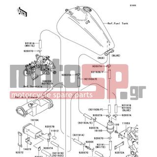 KAWASAKI - VULCAN® 1600 NOMAD™ 2008 - Body Parts - Fuel Evaporative System(CA) - 92037-1512 - CLAMP,CANISTER