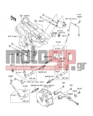 KAWASAKI - VULCAN® 1600 NOMAD™ 2008 -  - Ignition System - 92037-1290 - CLAMP,SPEED,L=43