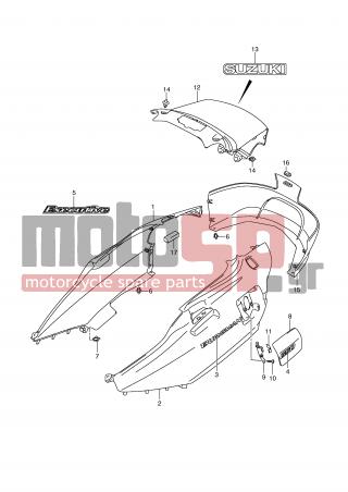 SUZUKI - AN650A (E2) ABS Burgman 2009 - Body Parts - SIDE COVER (AN650AK8) - 47321-10G00-YHG - COVER, FRAME LOWER (GRAY)