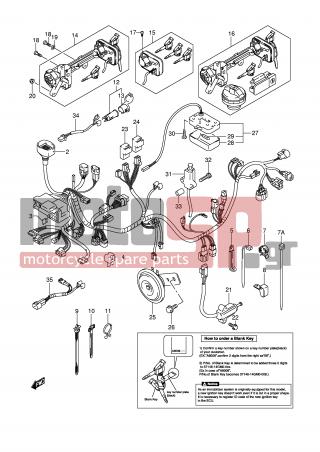 SUZUKI - AN400 (E2) Burgman 2006 - Electrical - WIRING HARNESS (MODEL K5/K6 IMOBI) - 01550-06203-000 - BOLT