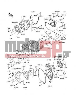 KAWASAKI - Z1000 (EUROPEAN) 2008 - Engine/Transmission - Engine Cover(s) - 14091-0571-777 - COVER,UNDER,LH,L.GREEN