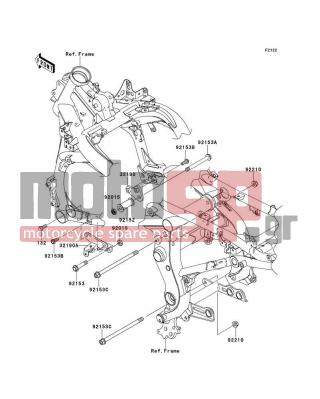 KAWASAKI - CANADA ONLY 2007 - Engine/Transmission - Engine Mount - 132BB0822 - BOLT-FLANGED-SMALL,8X22