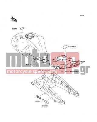 KAWASAKI - ER-6N (EUROPEAN) 2007 - Body Parts - Labels - 56053-0172 - LABEL-SPECIFICATION,TIRE&LOAD