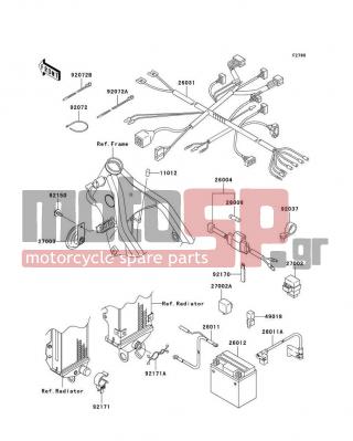 KAWASAKI - KLX250S 2007 -  - Chassis Electrical Equipment - 92037-1163 - CLAMP,SPEED,L=58