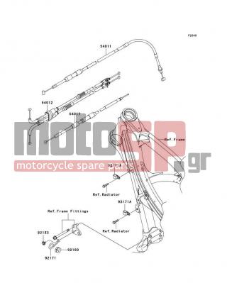 KAWASAKI - KX250F 2007 -  - Cables - 54012-0156 - CABLE-THROTTLE