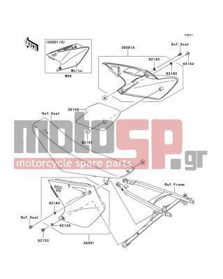 KAWASAKI - KX250F 2007 - Body Parts - Side Covers - 36001-0075-266 - COVER-SIDE,LH,S.WHITE
