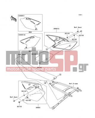 KAWASAKI - KX450F 2007 - Body Parts - Side Covers - 36001-0088-266 - COVER-SIDE,RH,S.WHITE