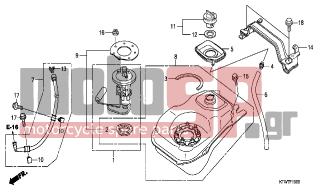 HONDA - SH300A (ED) ABS 2007 - Body Parts - FUEL TANK - 17711-S0X-003 - RETAINER (ORANGE) (TOKAI)