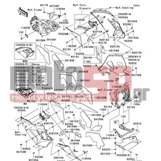 KAWASAKI - NINJA® ZX™-14 2007 - Body Parts - Cowling Lowers - 39156-0171 - PAD,CNT COWLING,LH